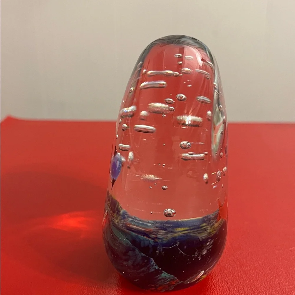 Vintage Art Glass Tropical Fish Aquarium Paperweight Sea Life Coral Reef 4.5”H